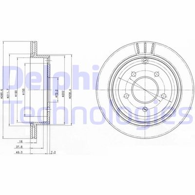 BG4177 DELPHI Тормозной диск