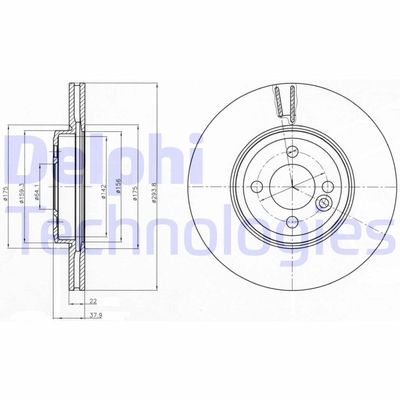 BG4184 DELPHI Тормозной диск