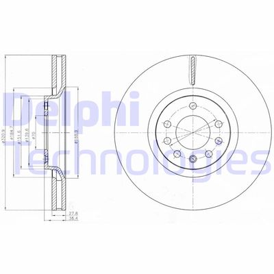 BG4185C DELPHI Тормозной диск