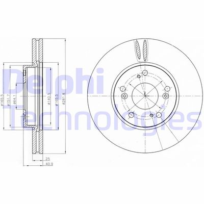 BG4186C DELPHI Тормозной диск