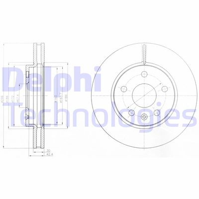 BG4187 DELPHI Тормозной диск