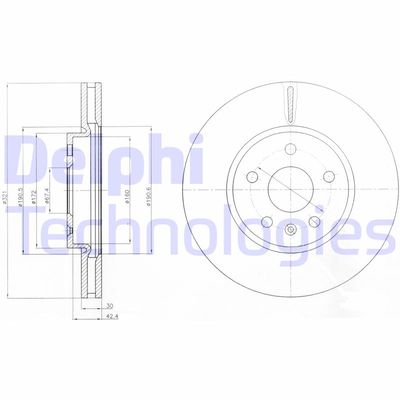 BG4189C DELPHI Тормозной диск