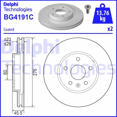 BG4191C DELPHI Тормозной диск