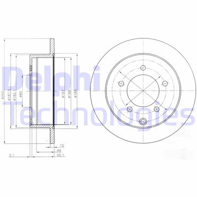 BG4198 DELPHI Тормозной диск