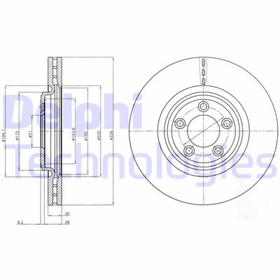 BG4203 DELPHI Тормозной диск