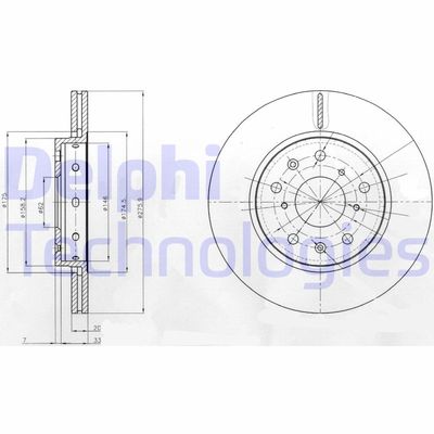 BG4208 DELPHI Тормозной диск