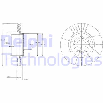 BG4215 DELPHI Тормозной диск