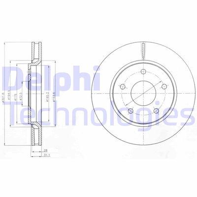 BG4248 DELPHI Тормозной диск