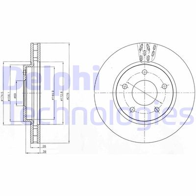 BG4258 DELPHI Тормозной диск