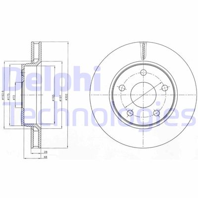 BG4259 DELPHI Тормозной диск