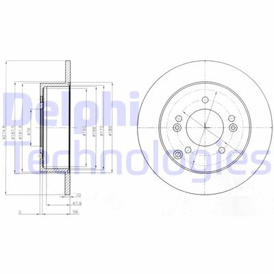 BG4260 DELPHI Тормозной диск