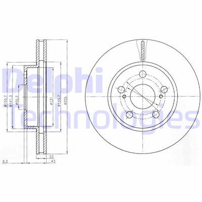 BG4269 DELPHI Тормозной диск