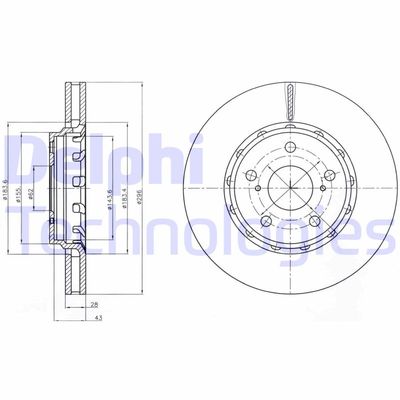 BG4276 DELPHI Тормозной диск