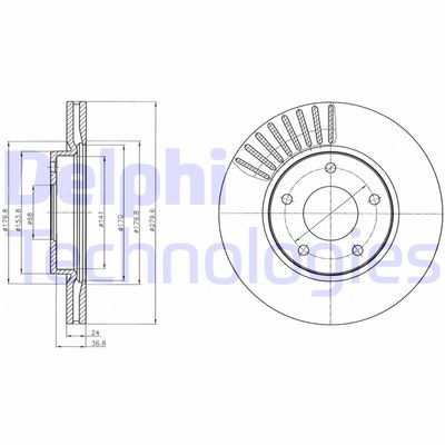 BG4282C DELPHI Тормозной диск