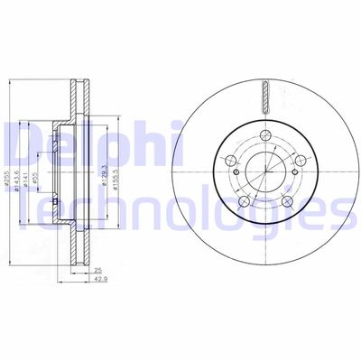 BG4290 DELPHI Тормозной диск