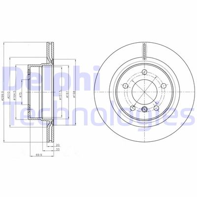 BG4293 DELPHI Тормозной диск