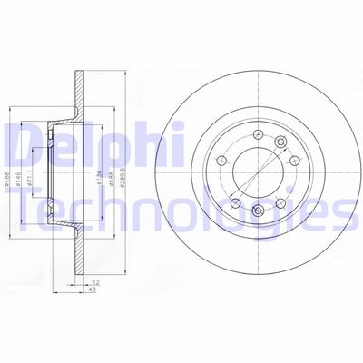 BG4301 DELPHI Тормозной диск