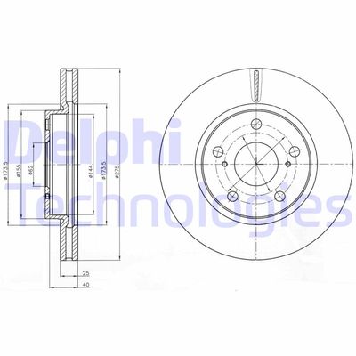 BG4304 DELPHI Тормозной диск