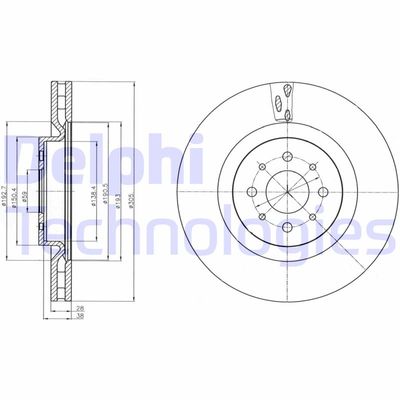 BG4308 DELPHI Тормозной диск