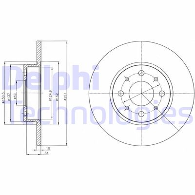 BG4312 DELPHI Тормозной диск