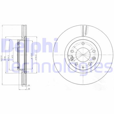 BG4316 DELPHI Тормозной диск