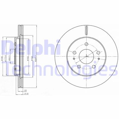 BG4326 DELPHI Тормозной диск