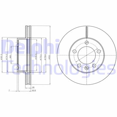 BG4328 DELPHI Тормозной диск