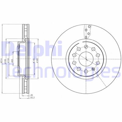 BG4330 DELPHI Тормозной диск