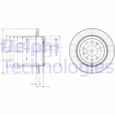 BG4336 DELPHI Тормозной диск