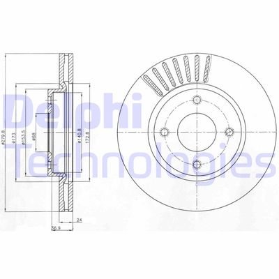 BG4337 DELPHI Тормозной диск