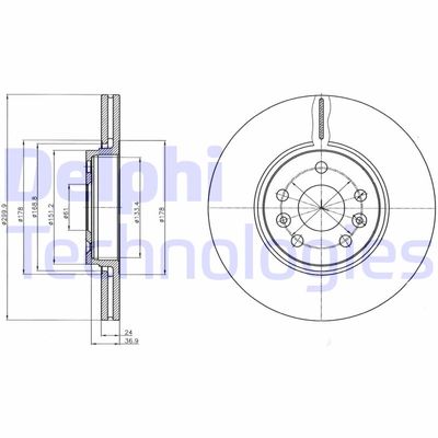 BG4338 DELPHI Тормозной диск