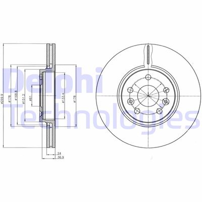 BG4338C DELPHI Тормозной диск