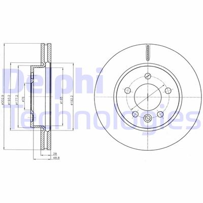 BG4343 DELPHI Тормозной диск