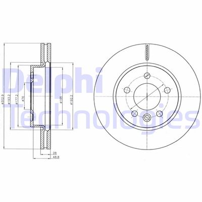 BG4343C DELPHI Тормозной диск