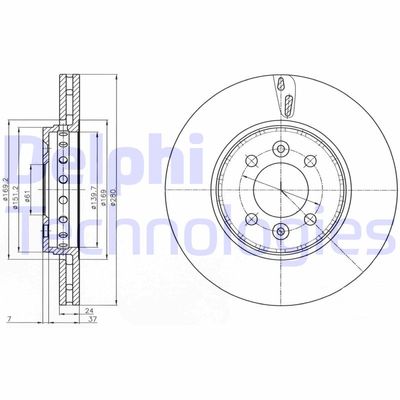 BG4536C DELPHI Тормозной диск