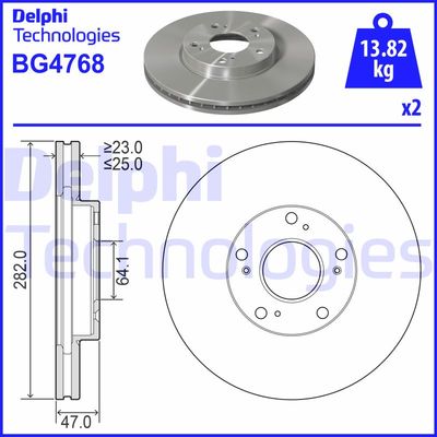 BG4768 DELPHI Тормозной диск