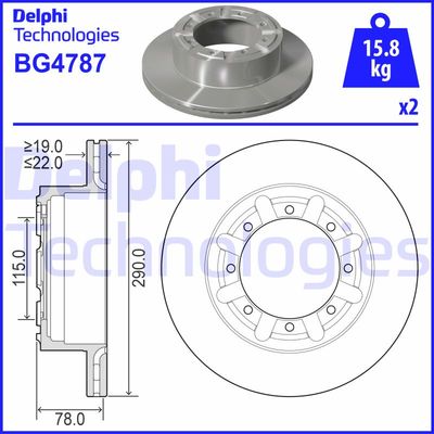 BG4787 DELPHI Тормозной диск