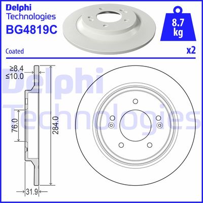 BG4819C DELPHI Тормозной диск