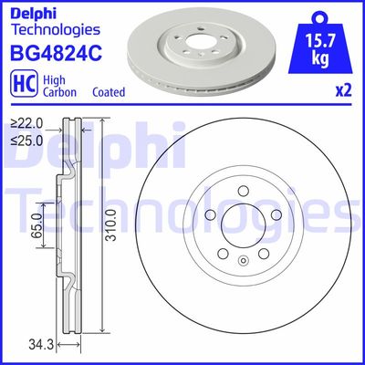 BG4824C DELPHI Тормозной диск