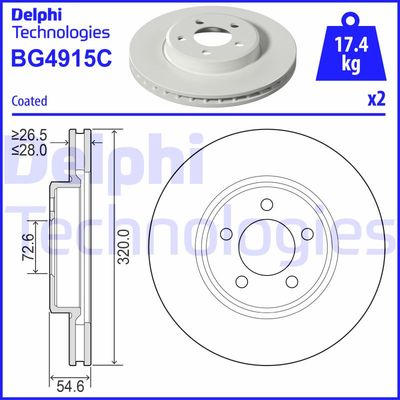 BG4915C DELPHI Тормозной диск