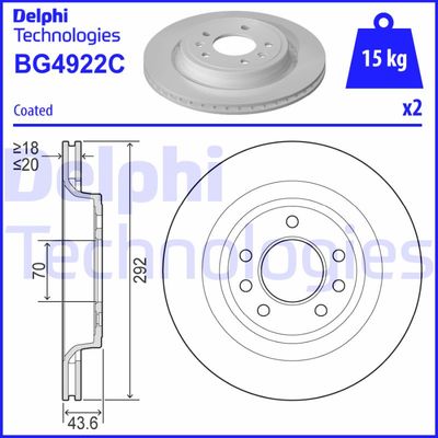 BG4922C DELPHI Тормозной диск