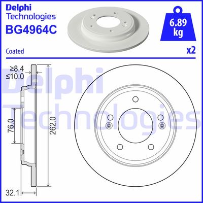 BG4964C DELPHI Тормозной диск