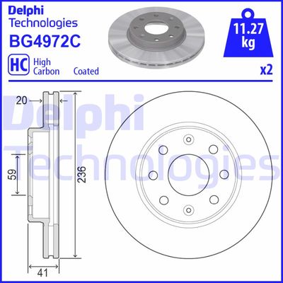 BG4972C DELPHI Тормозной диск