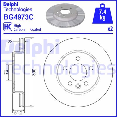 BG4973C DELPHI Тормозной диск