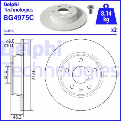 BG4975C DELPHI Тормозной диск