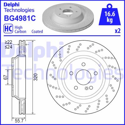 BG4981C DELPHI Тормозной диск