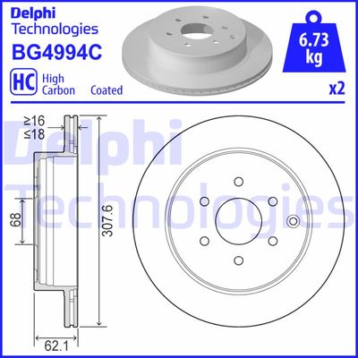 BG4994C DELPHI Тормозной диск