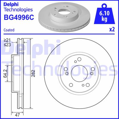 BG4996C DELPHI Тормозной диск