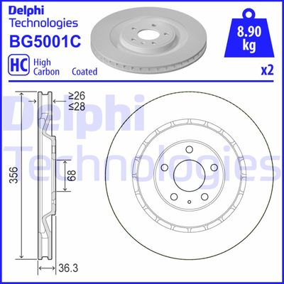 BG5001C DELPHI Тормозной диск