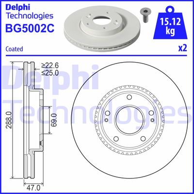 BG5002C DELPHI Тормозной диск